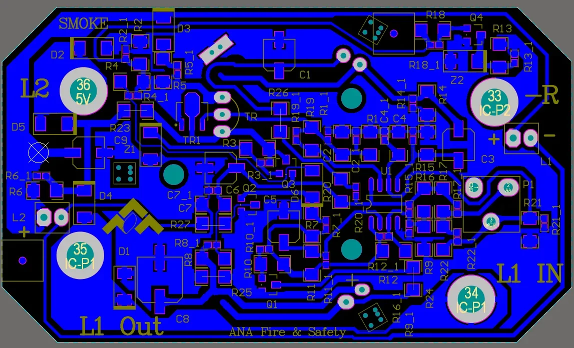 طراحی PCB سیستم تشخیص دود و اعلام حریق