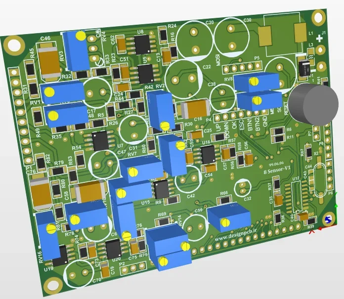 طراحی PCB اسکنر ۸ سنسوره